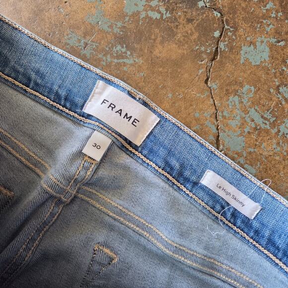 Frame Le High Skinny Jeans in Hidalgo Chew Wash Size 30 Mid Rise Stretch Denim - Picture 5 of 7